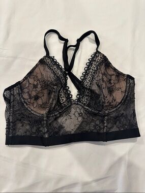 Victoria's Secret Black Lace Longline Bralette